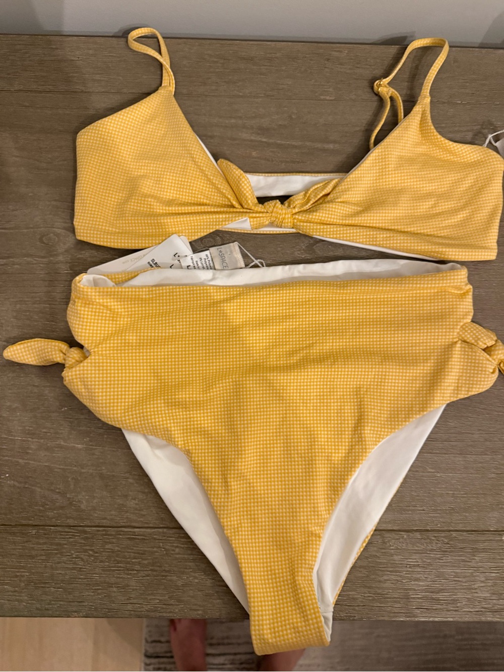 l*space Yellow Gingham Bikini Set